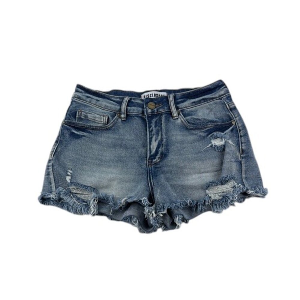 Disclosure High Rise Distressed Raw Hem Shorts Women's Size 28